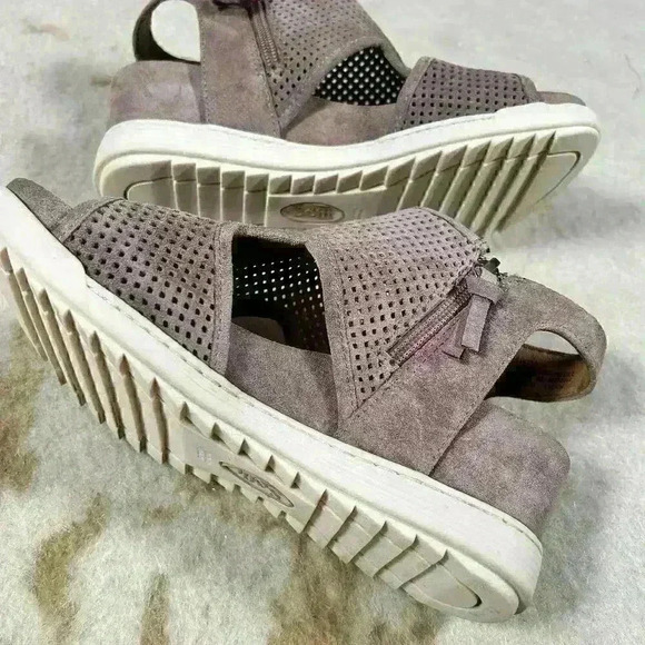 SOFFT Shandi Platform Wedge Leather Sandal Ankle Zip Lilac Purple Women Size 6 - Picture 5 of 14